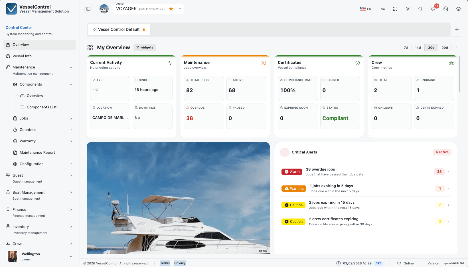 VesselControl Dashboard