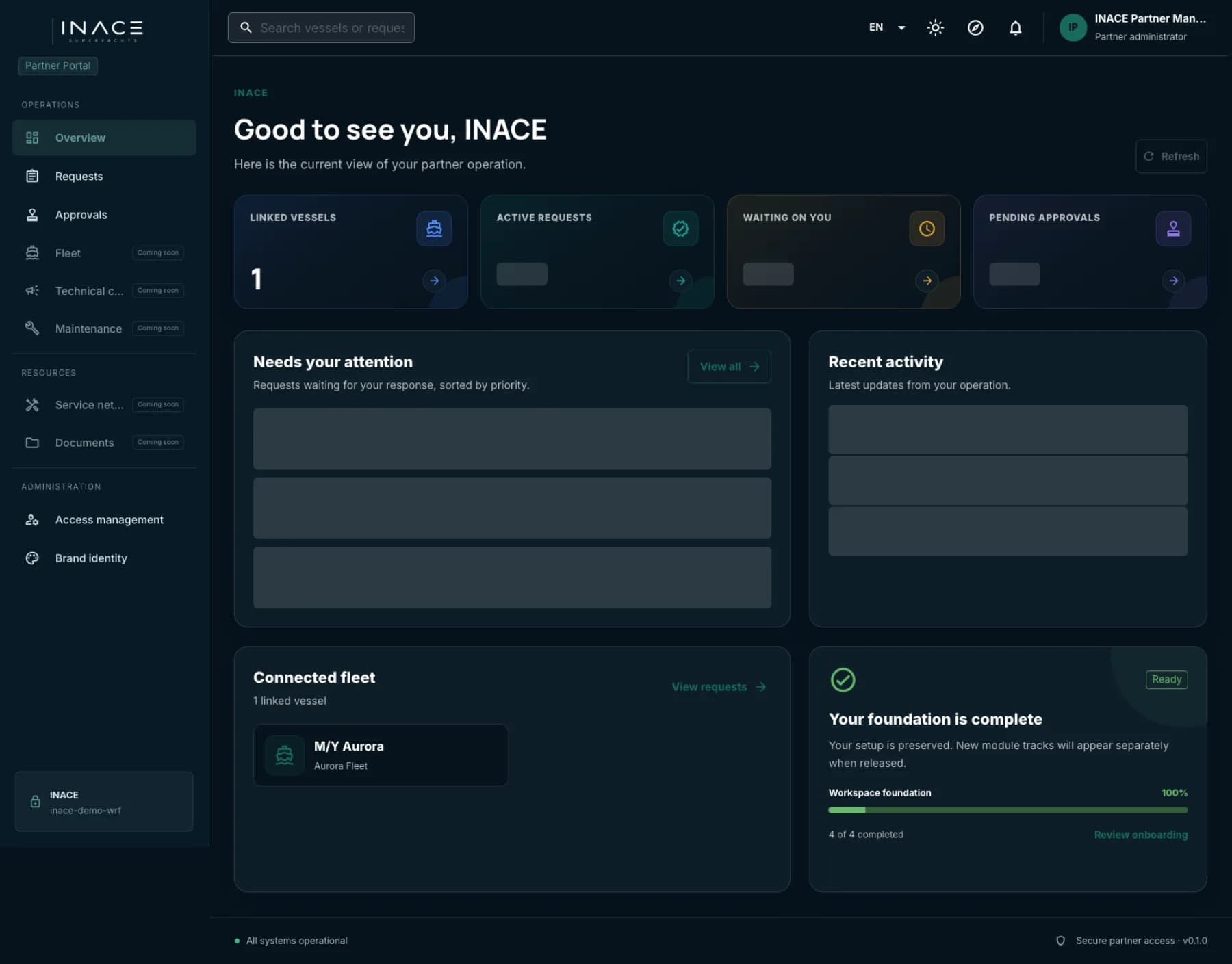 INACE Partner Portal powered by VesselControl